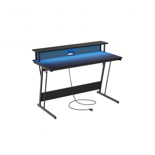 Kirjutuslaud monitorialusega 55 x 135 x 76 cm süsimust