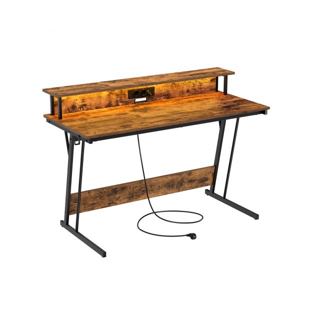 Kirjutuslaud monitorialusega 55 x 135 x 76 cm vintagepruun