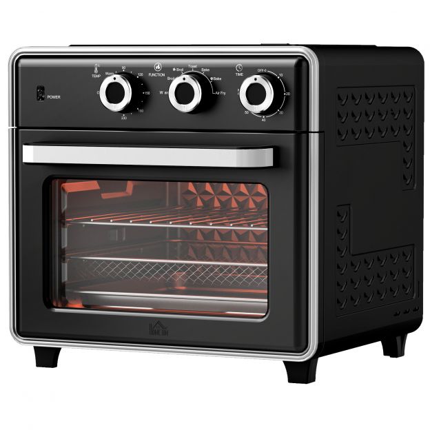 20L pöördõhuga mini-ahi küpsetusplaadi, grillresti ja puruplaadiga, 90 °C-230 °C kuumaõhufritüür 5 režiimiga, fritüürikorv, 60 min. taimer, 1400W, metall