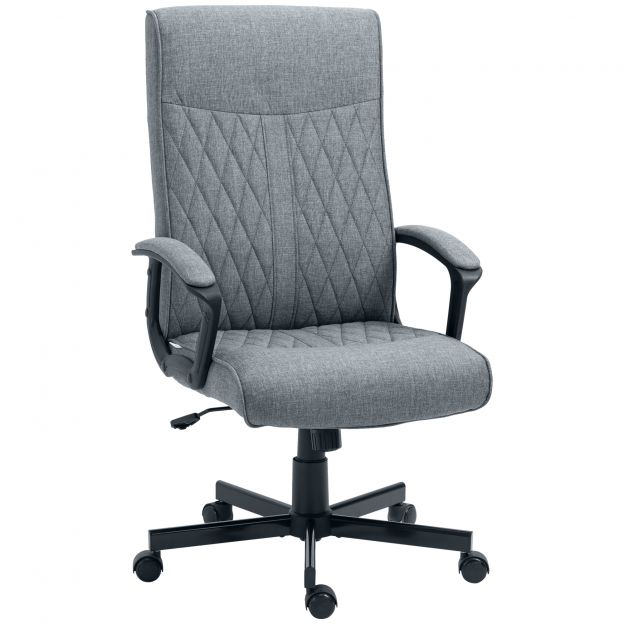Vinsetto ergonoomiline kontoritool kiikfunktsiooniga, kõrguse reguleerimisega, reguleeritavad käetoed, tumehall, ideaalne kontorisse ja kodukontorisse.