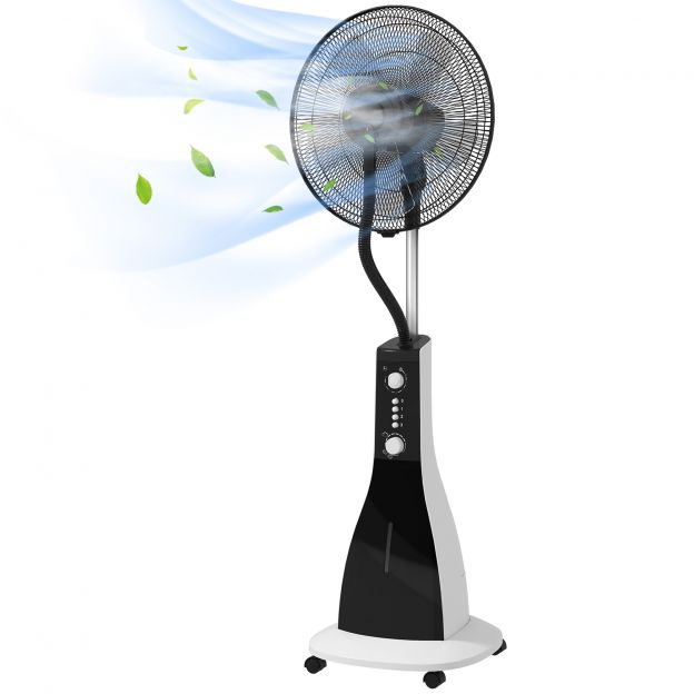 3L veepaagi maht, 90W ventilaator udufunktsiooniga, 3 režiimi, taimerifunktsioon, rattad, ostsilleeriv, must| Aosom