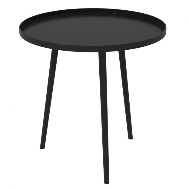 Aialaud, ilmastikukindel aialaud kõrgendatud servaga, terasest rõdulauake, ümmargune kohvilaud kandevõimega 20 kg, Ø40x50H cm, diivanilaud väljas, siseruumides, rõdul, terrassil must.
