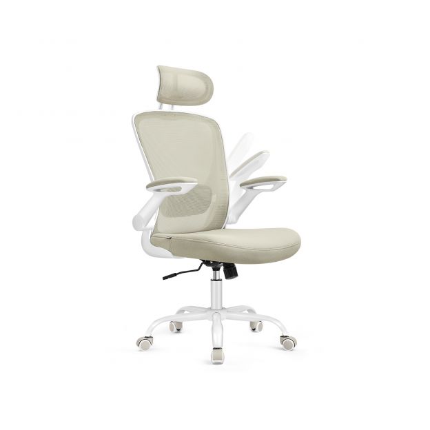 Ergonoomiline kontoritool võrguga cappuccino-beež