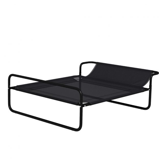 Koeravoodi õues, tõstetud koeravoodi hingava võrkkattega, lemmikloomavoodi väikestele ja keskmise suurusega koertele must 91 x 69 x 29 cm