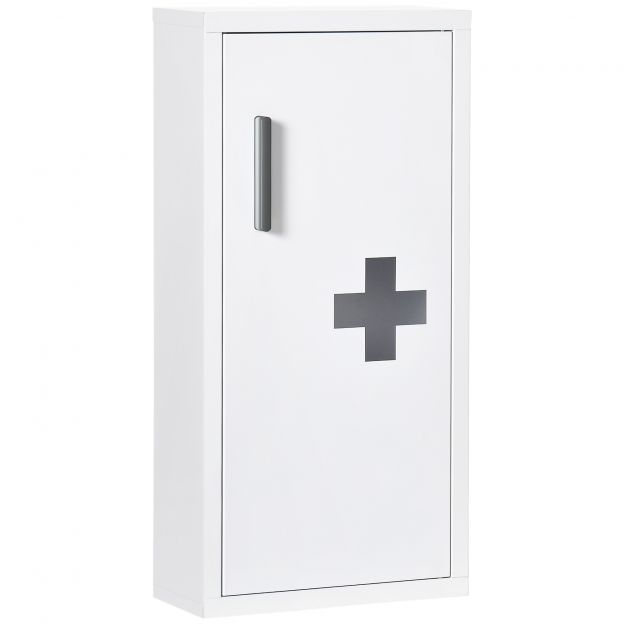 kleankin meditsiinikapp esmaabikapp valge 3 sisemise riiuliga ja magnetlukuga ravimite jaoks 40x15x53,5 cm.de
