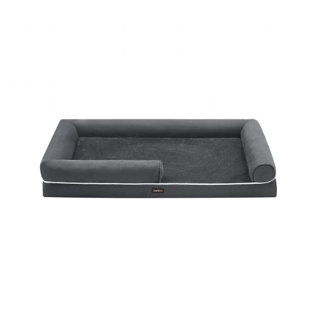 Koeravoodi ortopeediline, pehme polsterdus, kõrgendatud servad, eemaldatav ja pestav kate, 91 x 71 x 25 cm