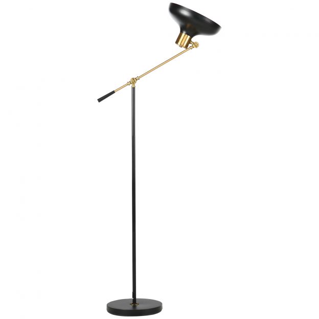 Reguleeritava kõrgusega kaarlamp 40 W pööratav lugemislamp E27 sokliga elutuppa Must.