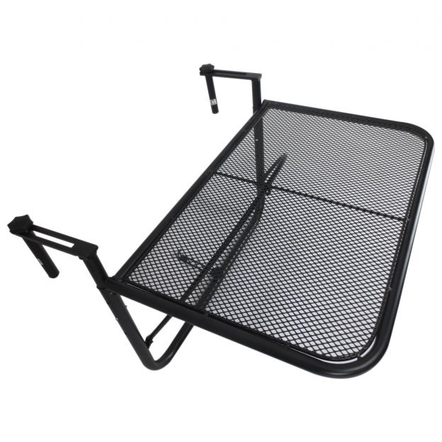 Rõdu ripplaud kõrguse reguleeritav nelinurkne metall must 60x56,5x45cm ideaalne rõdule ja terrassile.