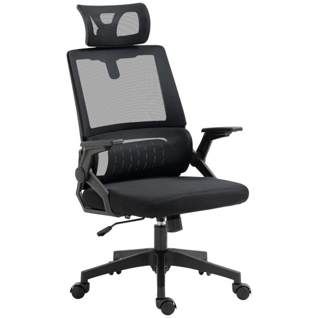 Vinsetto ergonoomiline reguleeritav kontoritool peatoe ja käetugedega, kõrguse reguleeritav arvutitool pööratava tooli ja kiikfunktsiooniga.