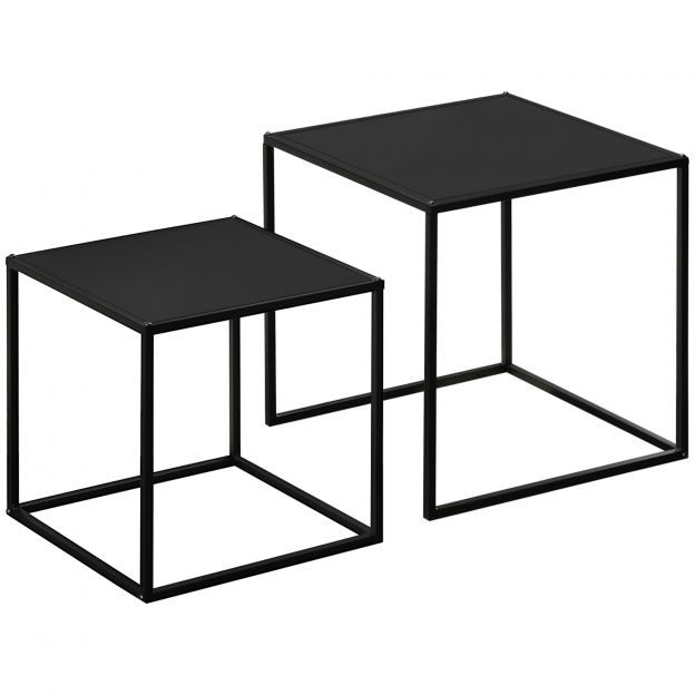 Diivanilaua komplekt 2-osaline abilaudade komplekt, moodne disain, terasraam kuni 10 kg, must 120x59x45cm elutuppa.