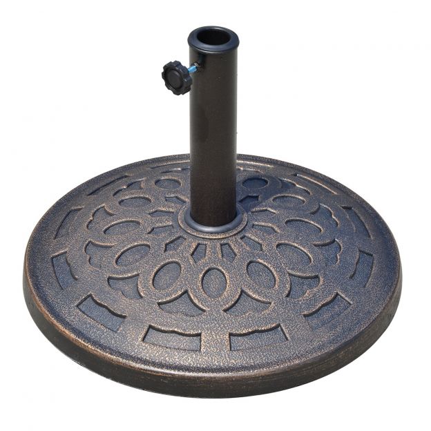 Vihmavarjualuse vihmavarju alus ümmargune 14kg pronksist vaigust Ø38/48mm vihmavarjudele Ø48,5xK34cm stabiilne ja ilmastikukindel.de