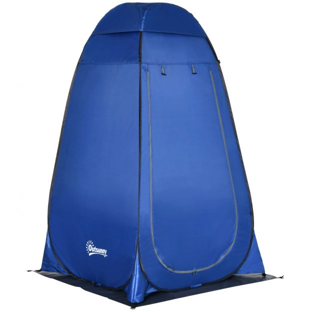 Pop-up telk dušitelt tualetttelk telkimiseks mobiilne välikäimla kandekotiga 126x124x189cm ideaalne festivalideks ja reisimiseks.