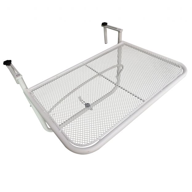 Rõdu ripplaud kõrguse reguleeritav nelinurkne aiatool metallist valge 60x56,5x45cm terrassile ja aeda.
