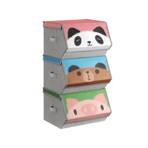 Hoiukastide komplekt 3 panda, karu, sea motiividega