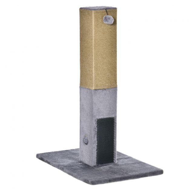 Kassidele kraapimispuu 79cm koos džuudiköie ja mänguasjaga, plüüs hall aktiivseks mängimiseks ja lõõgastumiseks.