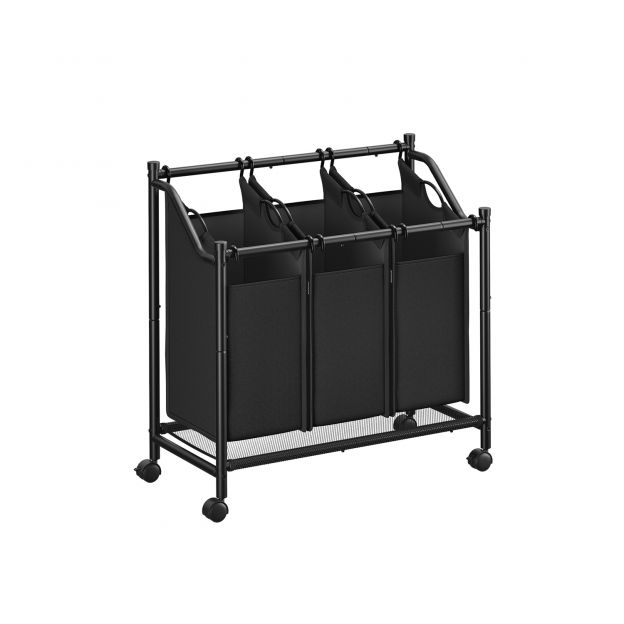 Pesukorv ratastel 3 x 45 L must