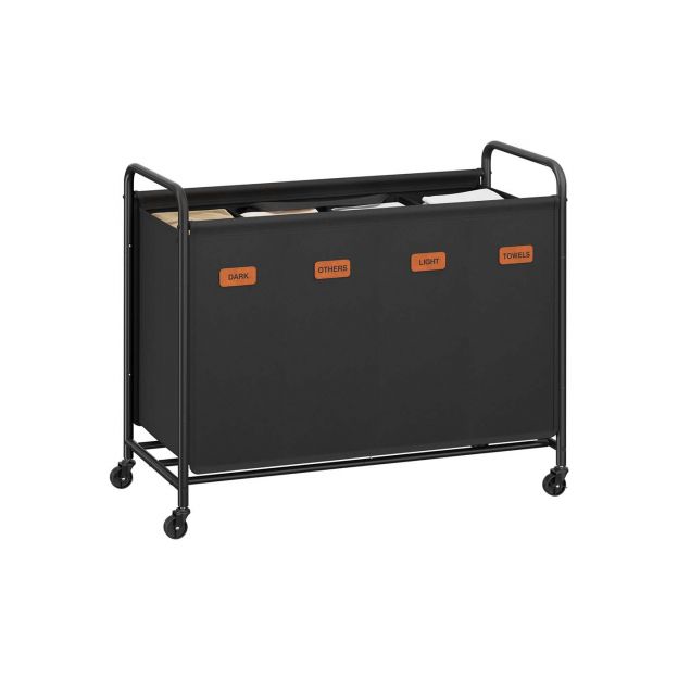 Rattastega pesukorv, 2 sektsiooniga pesukoguja, 140 L pesusorteerija, liigutatav pesukäru, 5 silti, pesuruumi, magamistuppa, vannituppa, tindimust RLS210B01