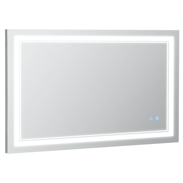 kleankin vannitoa peegel LED-valgustusega 100x60cm, veekindel IP44, puutelüliti, 3 valgusvärvi kaasaegse vannitoa jaoks.