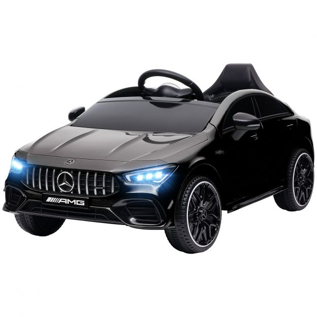 AIYAPLAY laste elektriauto 12V lasteauto kaugjuhtimispuldiga, muusika, elektrisõiduk tuledega, USB/MP3-liides, tagurdamisfunktsioon, kuni 5 km/h, lastele 3-6 aastat, must