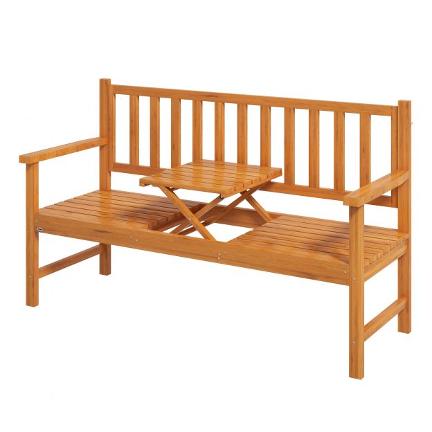 Aia pink 3-kohaline istepink laud käetugi puupink kuni 280kg rõdu terrass helepruun 153x56x91cm