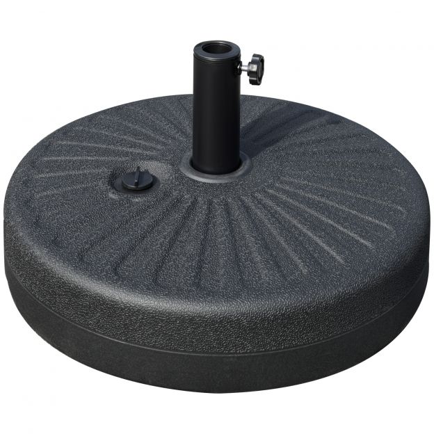 Päikesevarju alus 22 kg Ø38/48 mm päikesevarjule, must tsement, stabiilne ja ilmastikukindel, Ø51 x 12H cm.