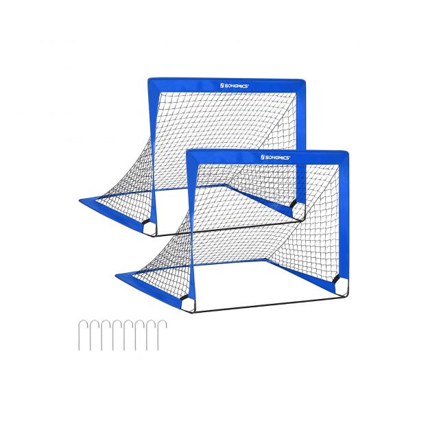 Jalgpallivärava laste komplekt, 2 pop-up sinine