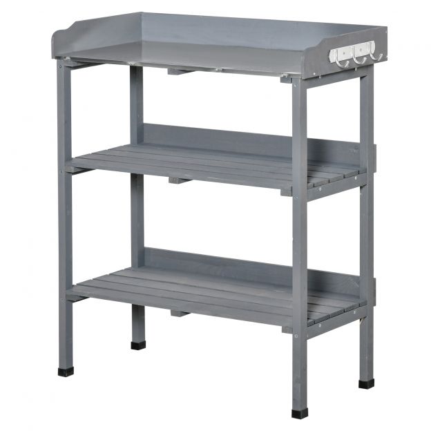 Istutuspink Aednikupink Lillepink metallist tööpinna ja puiduga 76x37x89cm ideaalne aeda ja rõdule.