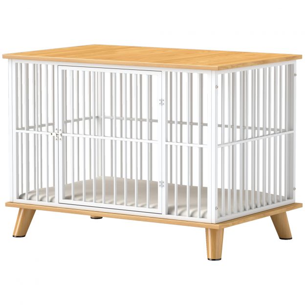 Koerakuut koju, lukustatav koerakuut padjaga, koerakast uksega, koeramaja keskmise suurusega koertele alla 15 kg, tamm, 86 x 60 x 70 cm