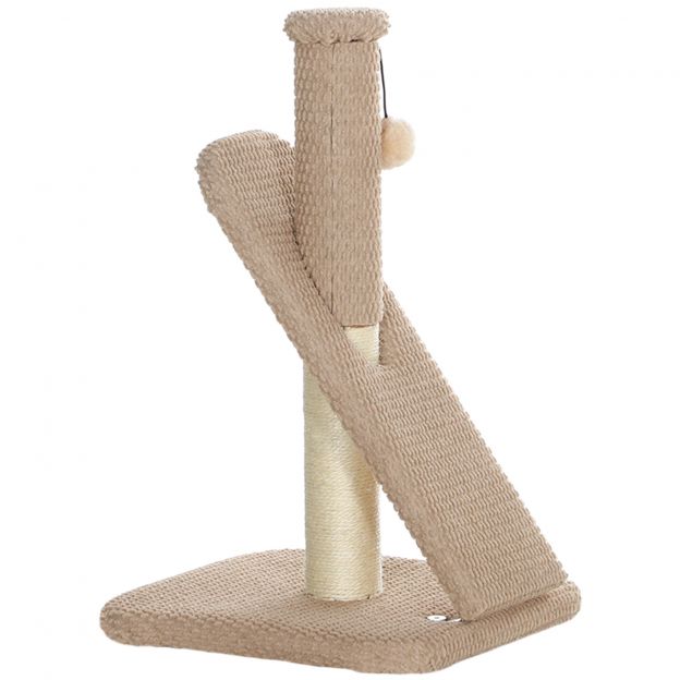 Kraapimispost, 54cm kraapimissammas, sisal-kassikraapimispuu mängupalliga, kraapimispuu kassidele, kasside kraapimismööbel, siseruumides, kreemvalge