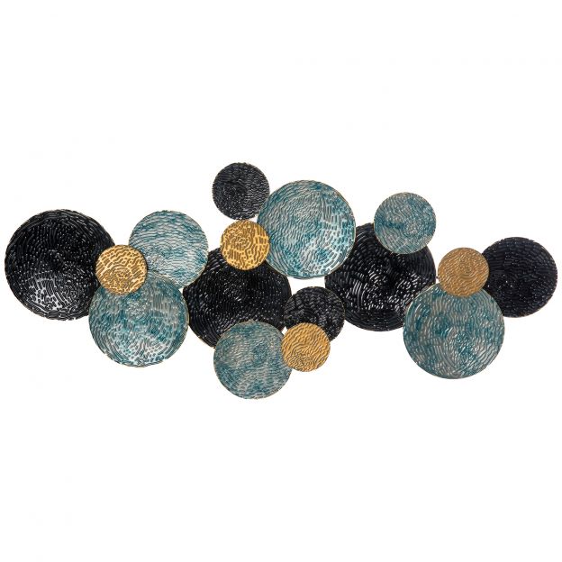 3D seinapilt metallpilt seinaskulptuur moodne elutoakunst 121x53cm kuldne must sinine stiilseks kaunistuseks.de
