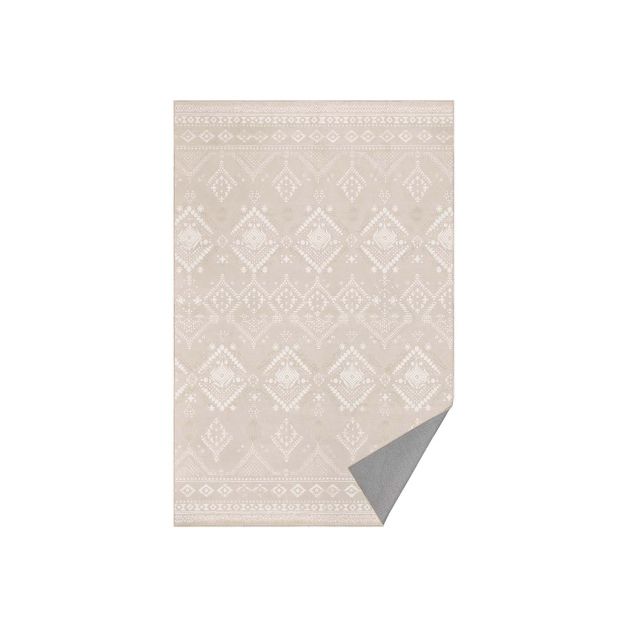 Boho vaip, 120 x 170 cm, magamistoa vaip, elutoa vaip, libisemiskindel vaip, pestav vaip, kohev, kaunistus, elutuppa, liivabež TAR027L02