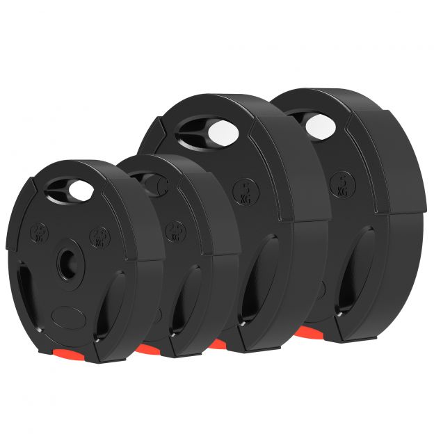 SPORTNOW 4-osaline hantlikomplekt, 2 x 2,5 kg/5 kg raskused, hantlikettad, raskuskettad 2,5 cm hantlivarrele, Ø 25/30 mm ava, must