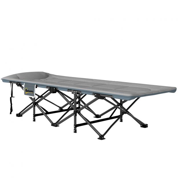 Kokkupandav välivoodi madratsi, padja ja küljetaskuga 187 x 67 x 37 cm külalistevoodi kuni 150 kg täiskasvanutele mõeldud kokkupandav voodi õues, aias, matkamiseks Hall