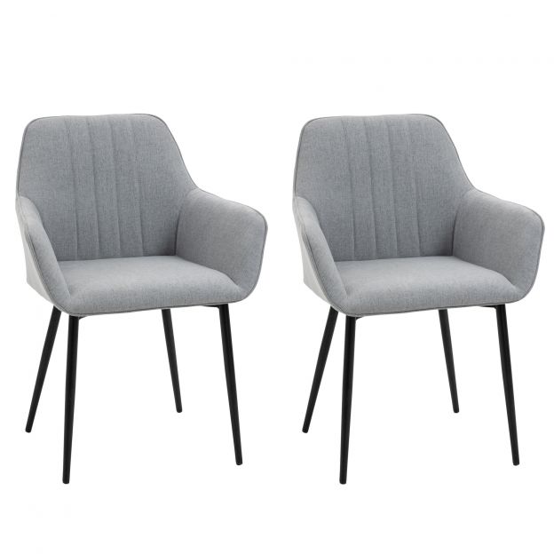 2-osaline söögitoolide komplekt, polsterdatud toolid hingava helehalli linase kattega elutuppa ja kööki, mõõtmed 59,5x56,5x81cm.