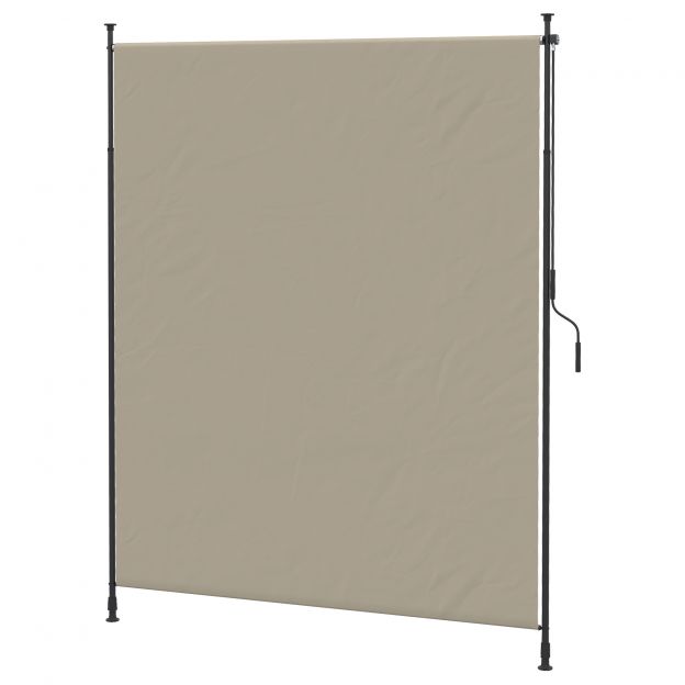 Vertikaalne markiis 200 x 292 cm vertikaalne markiis sissetõmmatav päikesekaitse reguleeritav külgmarkiis tuulekaitse alumiiniumist liivakarva.