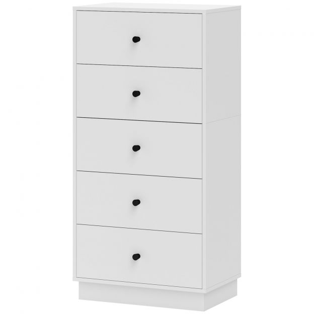 Kummut kummut 5 sahtliga kapp puitmaterjalist hoiukapp kaasaegses stiilis sahtlikapp kummut elutuppa magamistuppa koridori 47 x 29 x 95 cm valge