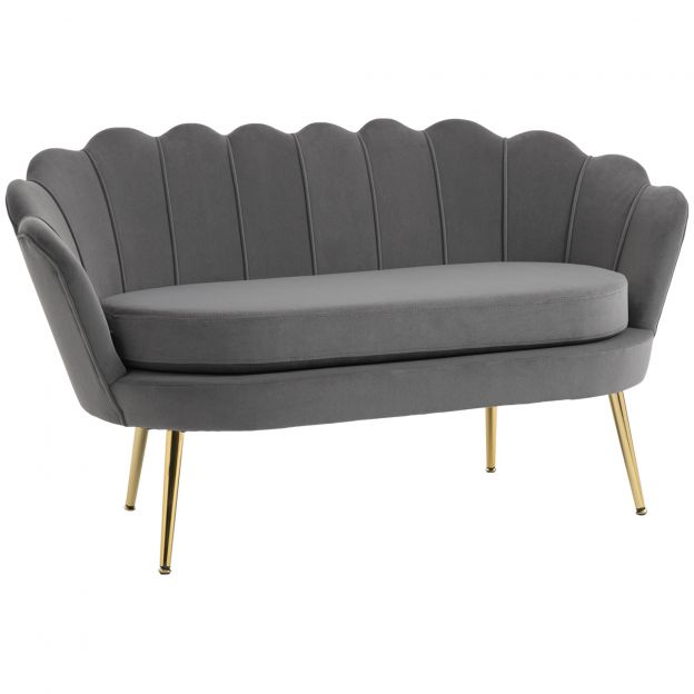 2-kohaline kangast diivan, 133 x 63 x 75 cm, pehme ja avarate patjadega lounge-diivan, polsterdatud diivan, polstermööbel, samet, polüester