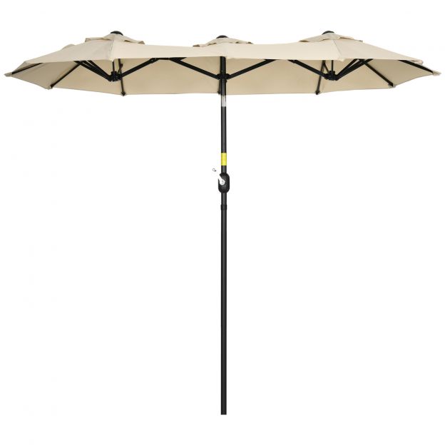 Aia vari 285x147cm turuvari kaldenurgaga kahekordne päikesevari tuulekatusega terrassile ja aeda Khaki.de