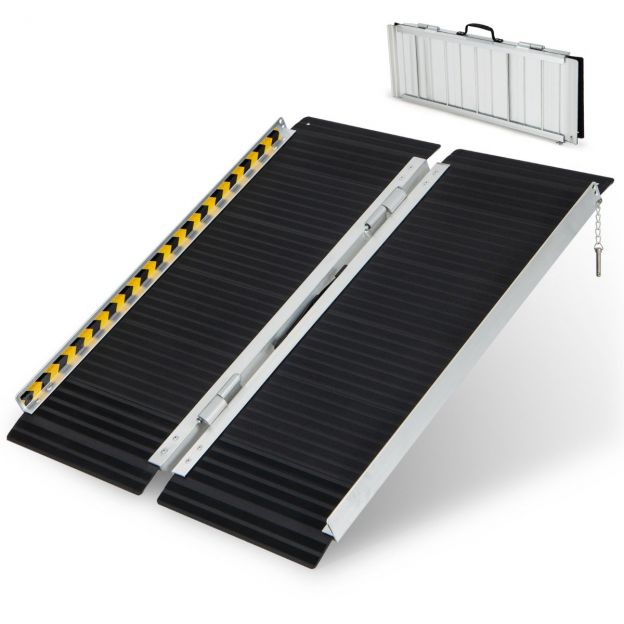 91 x 74 cm ratastooliramp kaasaskantav & libisemisvastane kokkupandav ramp kuni 272 kg kandevõimega alumiinium