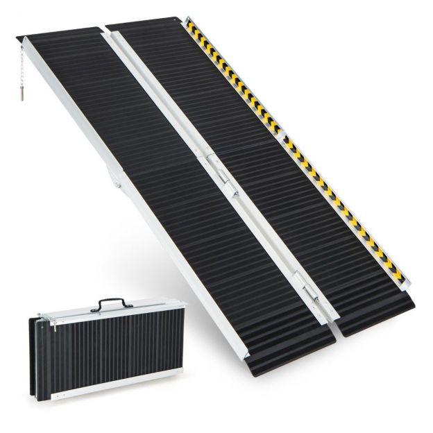 152,5 x 74 cm ratastooliramp, kaasaskantav ja libisemiskindel kokkupandav ramp, kuni 272 kg kandevõimega, alumiinium