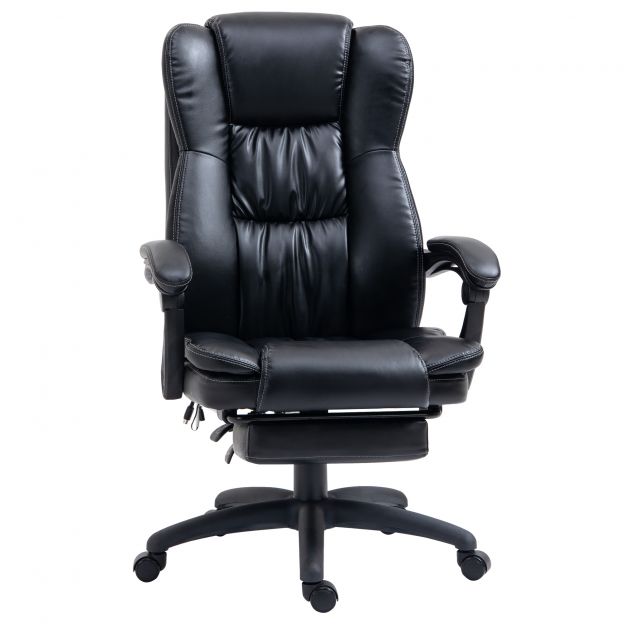 Vinsetto kontoritool kirjutuslauatool jalatoe, peatoe, vibratsiooni, massaažifunktsiooni, kõrguse reguleerimisega, must, 68,5x68,5x119-127cm| Aosom