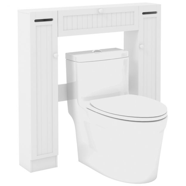 WC-kapp tualettpaberi hoidjaga, vannitoa ülemine kapp, WC alus, valge