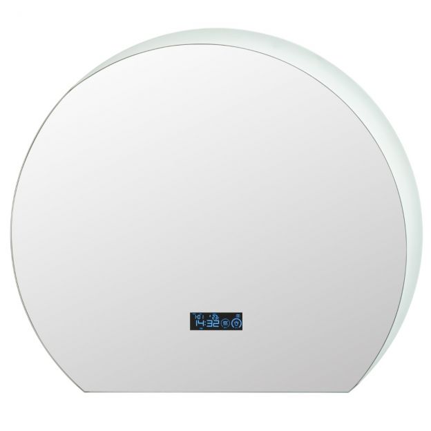 Poolümar vannitoapeegel 3-värviliste LED-tuledega, hämardatav kosmeetikapeegel