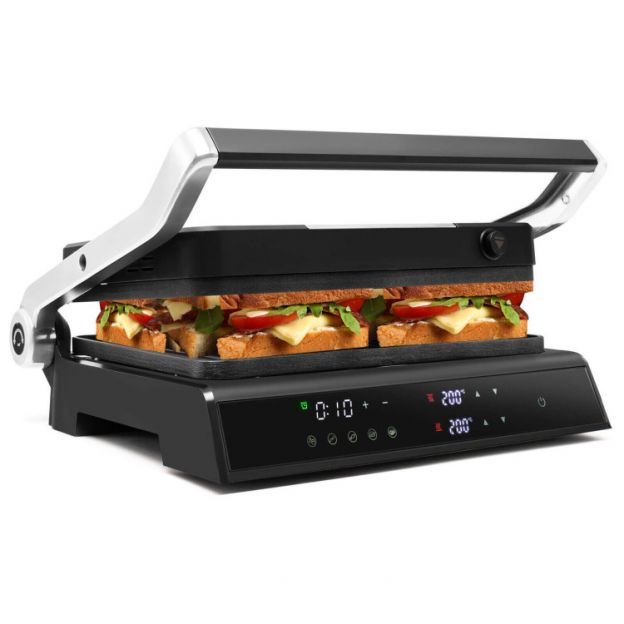 3-ühes 1800 W panini-pressgrill mittenakkuvate plaatidega elektrigrill