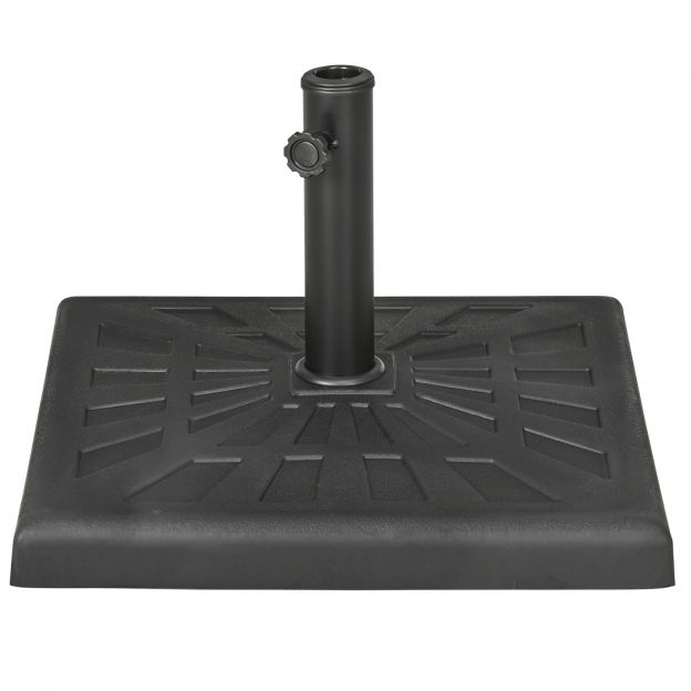 Päikesevarju alus 19 kg stabiilne varjualus Ø 32/38/48 mm varrudele, must kunstvaik, 51 x 51 x 32 cm.