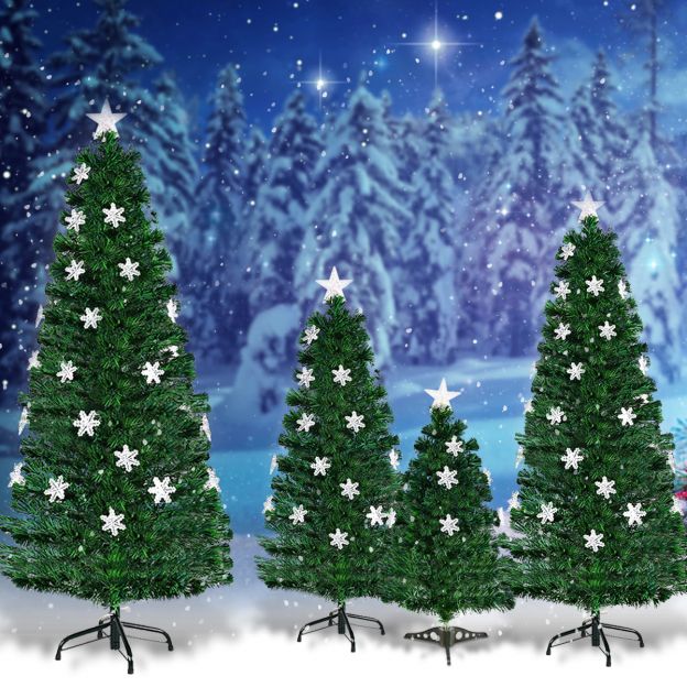 LED jõulupuu 150 cm kunstlik jõulupuu fiiberoptilise värvivahetajaga roheline-150 cm