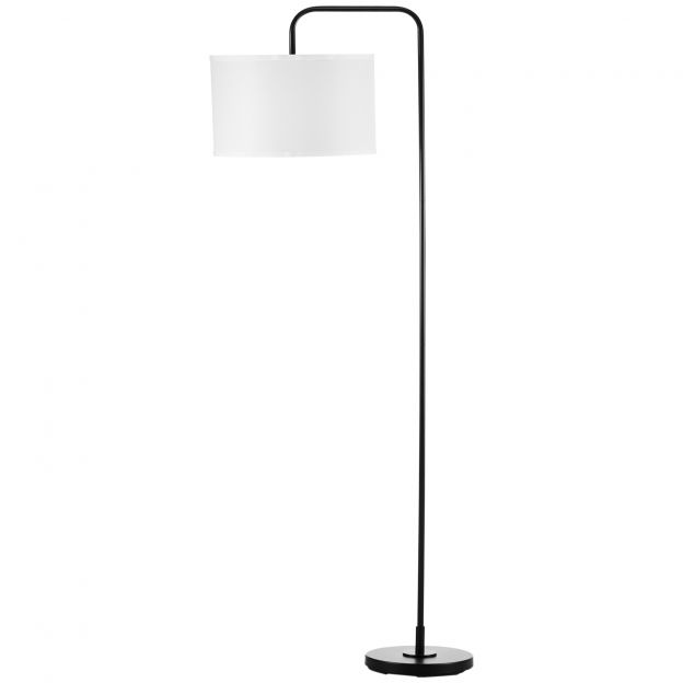 Põrandalamp elutuppa kaasaegsest mustast metallist lambivarjuga ja 180 cm kaabliga - 64 x 38 x 163,5 cm