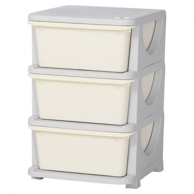 Laste sahtlikapp hoiukastidega mänguasjade korraldaja mänguasjakast kolme tasemega lastetoa jaoks 3-6 aastat lastemööbel kreemvalge 37 x 37 x 56,5 cm