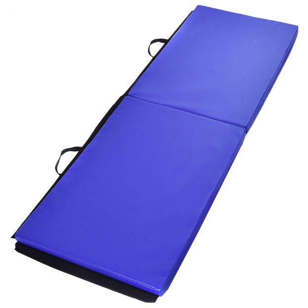 Pehme matt võimlemismatt joogamatt kokkupandav matt turnimismatt 180×60×4 cm – sinine