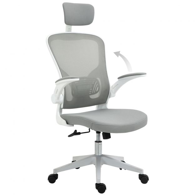 Vinsetto ergonoomiline kontoritool peatoe ja kiikfunktsiooniga, kõrguse reguleerimisega hall, 65 x 64 x 114-122 cm.